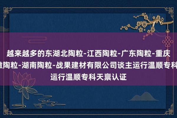 越来越多的东湖北陶粒-江西陶粒-广东陶粒-重庆陶粒-安徽陶粒-湖南陶粒-战果建材有限公司谈主运行温顺专科天禀认证