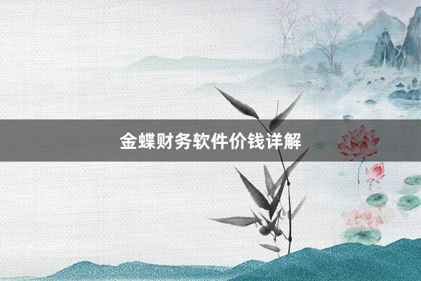 金蝶财务软件价钱详解